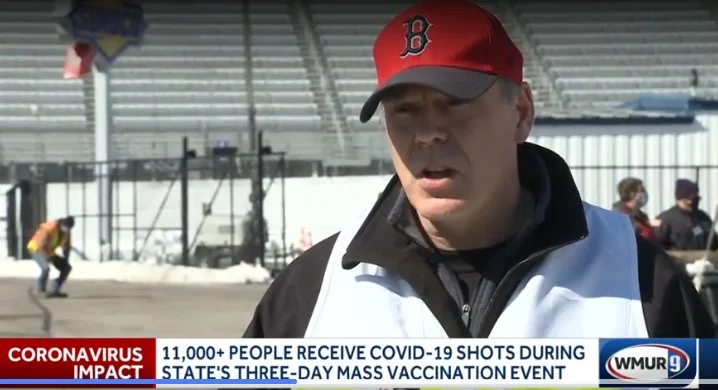 Perry Plummer at the New Hampshire Motor Speedway vaccination operation